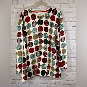 VINTAGE CJ Banks Cream Red Holiday Cottagecore Whimsical Cardigan Sweater 3XL